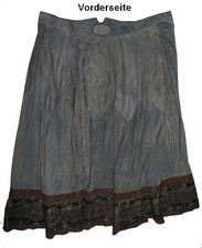 Floor-length/Frankonia/suede leather skirt traditional skirt grey/blue approx. 50-52
