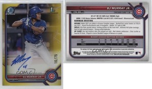 2022 Bowman Chrome Prospect Auto Yellow Refractor /75 BJ Murray Jr #CPA-BM Auto