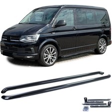 Seitenrohre Schweller Edelstahl Schwarz Glanz für VW T5 T6 T6.1 kurzer Radstand