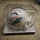 Devon Achane Miami Dolphins Autographed Mini Helmet BAS Authenticated