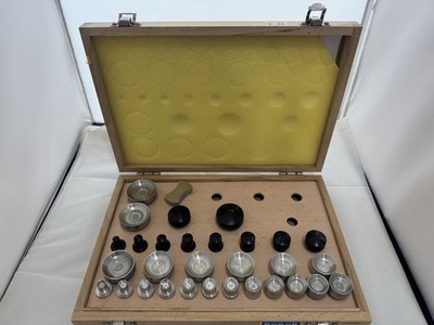 Watch Glass Fitting Dies Set Of 21 Metal & 10 Bakelite Robur T31 - HU15
