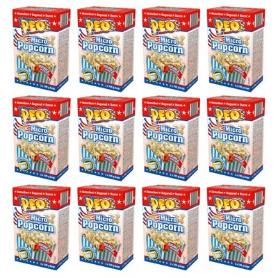 PEO's Mikrowelle Popcorn Gezuckert 12 Schachteln mit 3 x 100g Beutel Vorteilpack