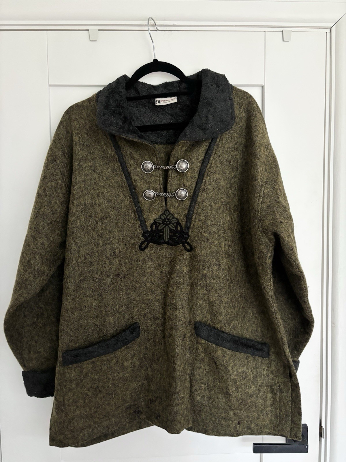 Chaqueta tradicional austriaca Steinbock vintage para mujer EU 42 US 12 UK 16 lana Loden