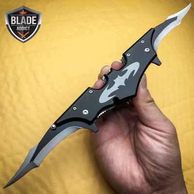 11.5'' DARK KNIGHT RISES ASSISTED SPRING BATMAN DUAL BLADE FOLDING KNIFE Bane