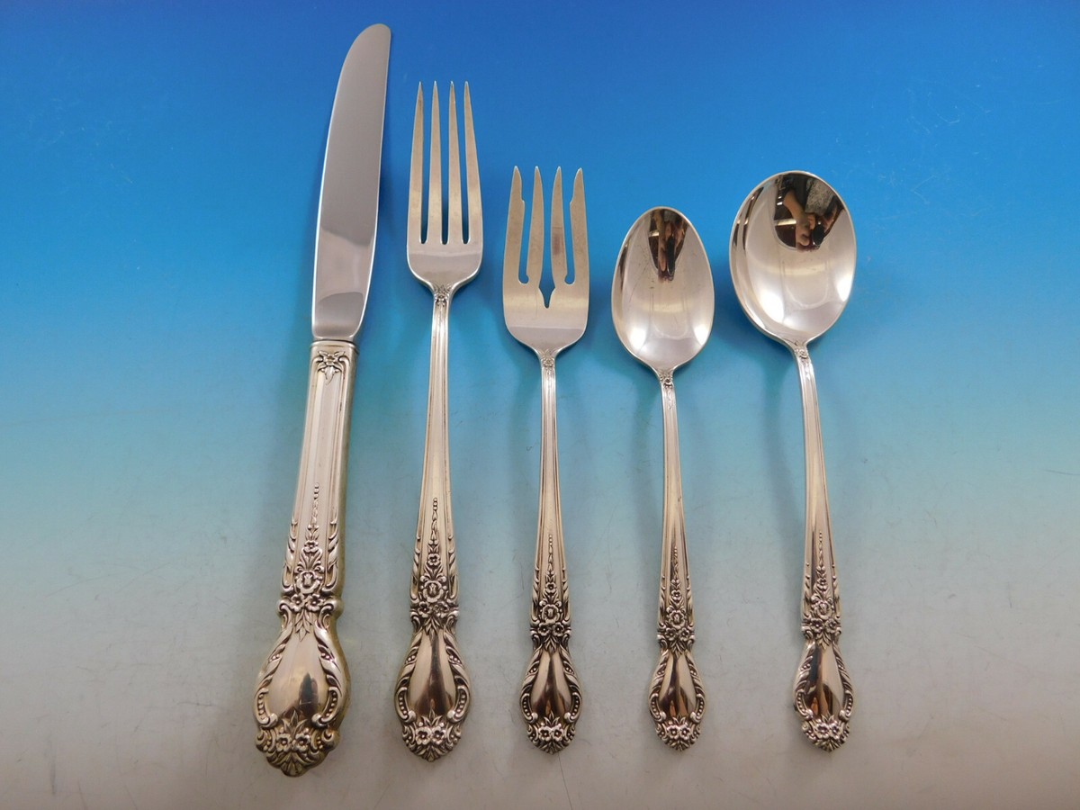 Brocade by International Sterling Silver Flatware Set 12 Service