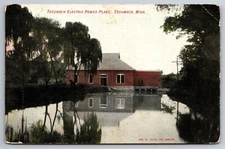 Tecumseh Electric Power Plant Tecumseh MI C1907 Postcard T16