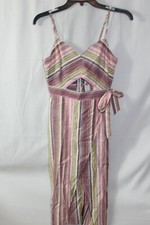 EXPRESS STRIPED CUT-OUT WRAP FRONT MIDI DRESS size 0 (B150)