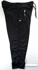 Under Armour Women's Tech Capris 3/4 Pants Large Black Athletic New MSRP$40
