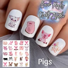 Pigs Waterslide Nail Decals Set Of 50 Instructions & Bonus
