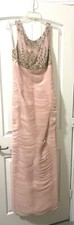NWT JOVANI dress. Blush colored. Beaded top and tiered tulle. Size 10 Prom Gown