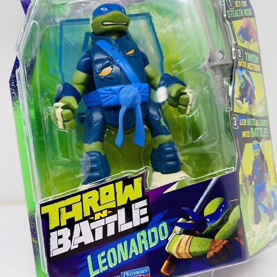 THROW-N-BATTLE LEONARDO Nickelodeon Teenage Mutant Ninja Turtles Playmates 2013