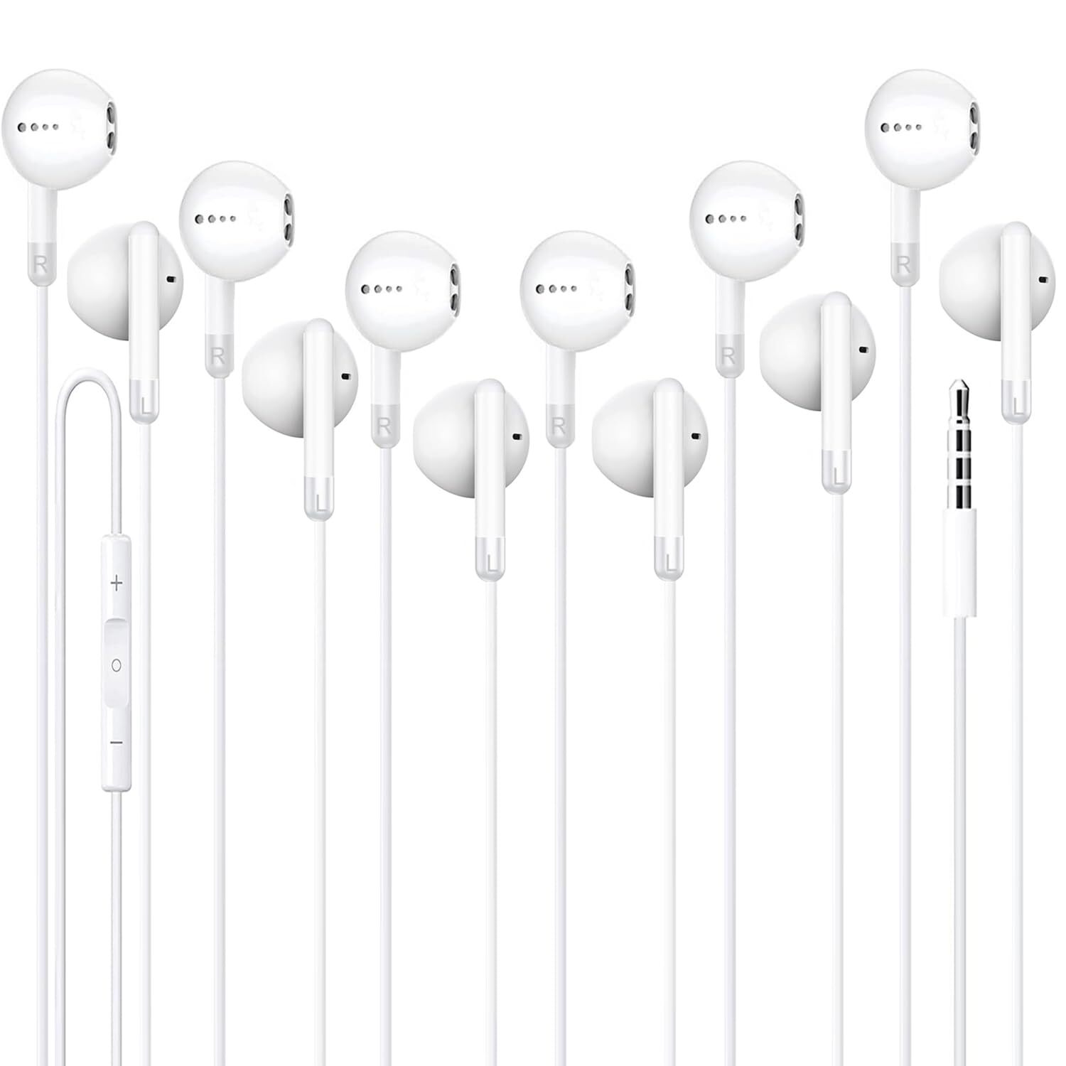 Cianyyee 6 Pack Heavy Bass Wired Earbuds with Volume Control