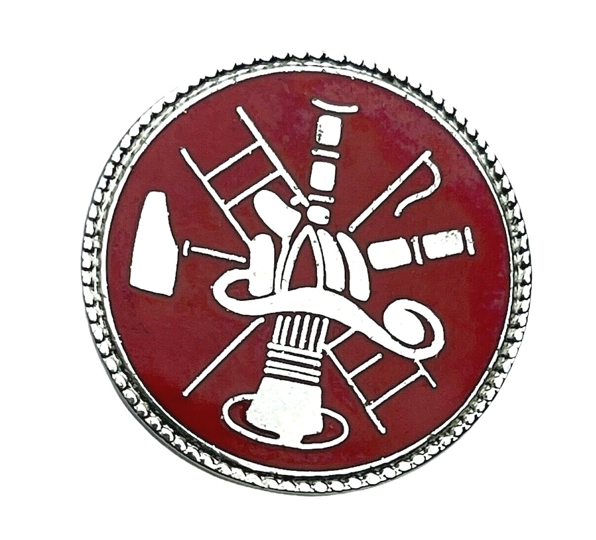 Fire Dept Firefighter Hat & Ladder Silver Tone Hat Pin 1 inch H257750 F5D16Q