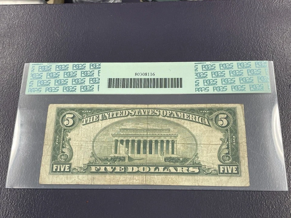 1934D $5 Wide II Star Note Silver Certificate - Image 2 of 2
