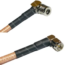 RG400 QMA MALE ANGLE to SMA MALE ANGLE RF Cable FAST-SHIP LOT