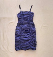 Whistles NEW navy ruched strappy cocktail party dress Pockets UK 8 US 4 EU 36