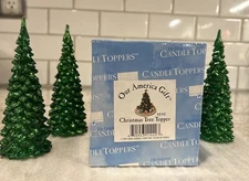 New In Box Festive Our America Gift Christmas Tree Candle Topper Lid