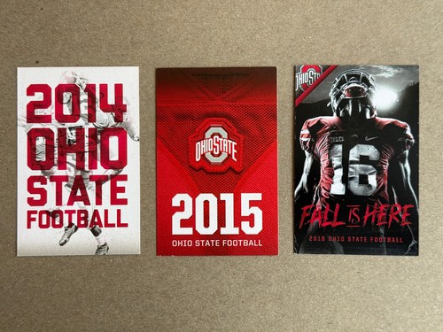 CFB Lotto 3 Dif OHIO STATE ST BUCKEYES Programma Calcio Collegio 2014 2015 2016 - Foto 1 di 2