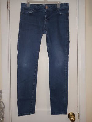 Cabi Jeans Women's Skinny Straight Leg Dark Blue Denim Mid Rise