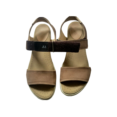 ECCO 160416 Taupe Nubuck Womens Sandals SZ 40 / US 9-9.5 | eBay