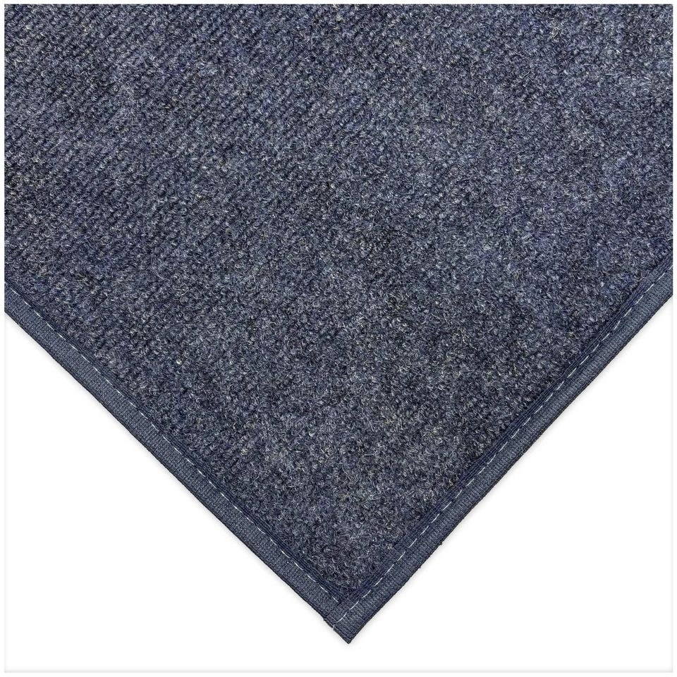 Alfombra Koeckritz Económica Acanalada Azul Interior/Exterior para Patios, Cubierta, Balcón Foto 3 de 4