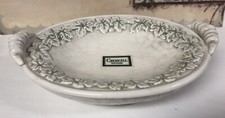 Vtg CROSCILL Home Tuscany Earthenware Soap Dish Sage Grape Leaf French Country