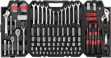 248 Pieces Mechanics Tool Set, General Purpose Mixed Sockets and Wrenches, Hand 