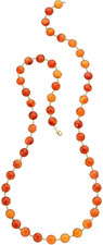 18k Gold Round-Shaped Faceted Carnelian Necklace 34
