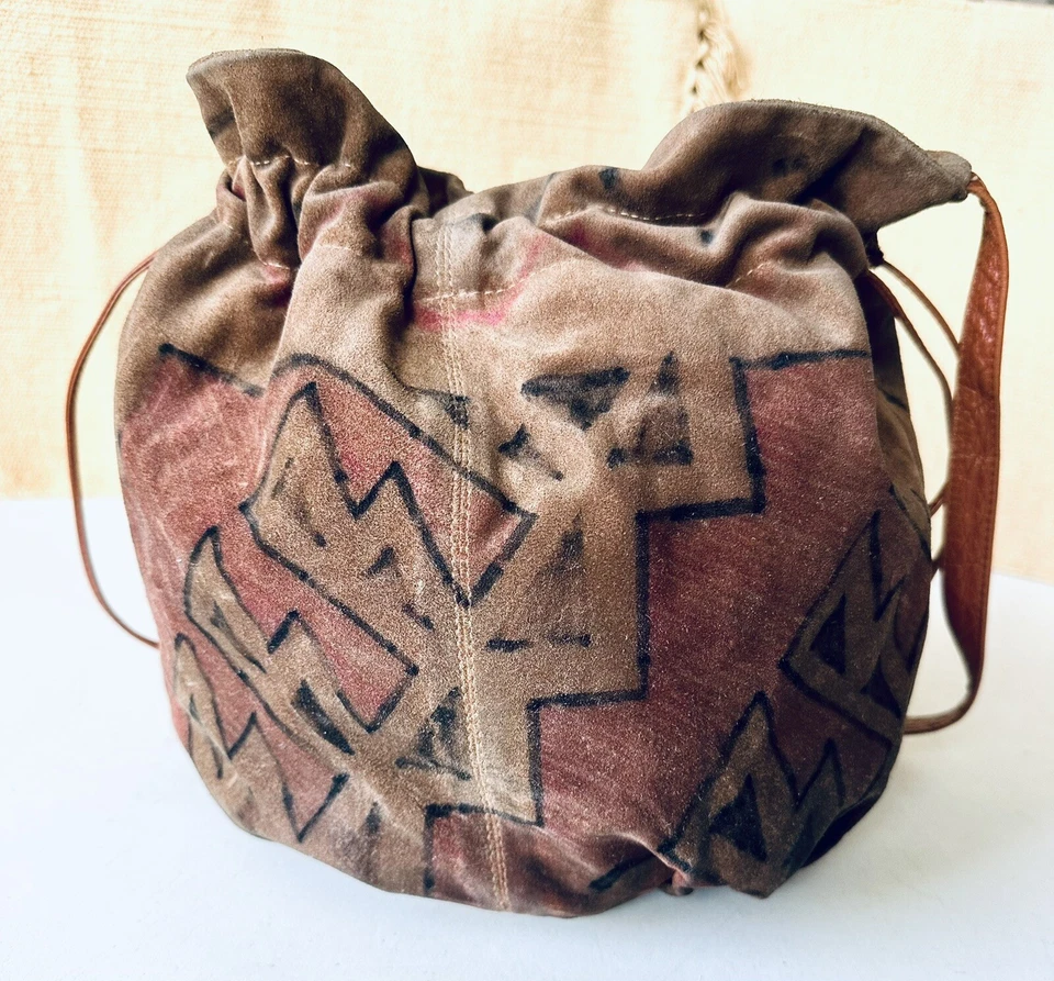 Bolso/cartera tipo hobo tipo cubo bandolera de cuero Carlos Falchi vintage de los 80 RARO Foto 3 de 4