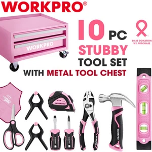 WORKPRO Ensemble d'outils de démarrage 12-In Boîte à outils en acier Mini 10PCS Petit kit d'outils de démarrage