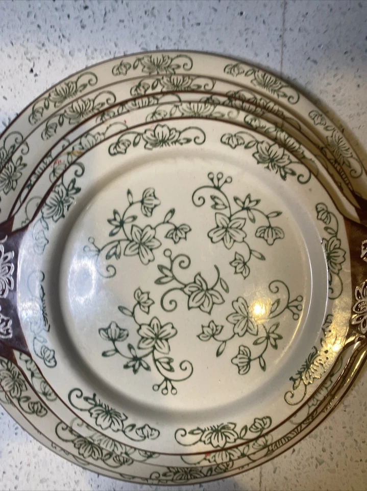 5 platos para servir de encaje floral verde Temptations by Tara con mango apilable Foto 4 de 4