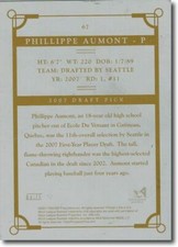 2007 Phillippe Aumont TriStar Rookie Press Plate BACK RC Mint 1/1