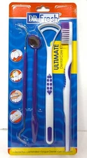 Travel Dental Oral Care Kit Pick Mirror, Tongue Brush, Toothbrush FAMILY PACK