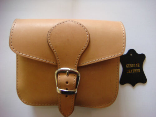 BRAND NEW  LATTE   GENUINE LEATHER POUCH/ BELT BAG WITH  ONE  POCKETS  FOR MEN - Afbeelding 1 van 6