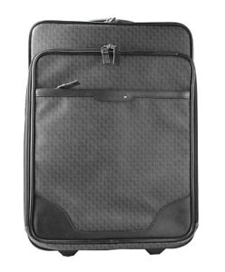 MONTBLANC SIGNATURE TROLLEY ON BOARD CARRY-ON BAG BLACK LEATHER 