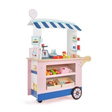 Kids Play Food Cart Toy Cart Play Set Gift Kids w/POS Machine and Lovely Scale