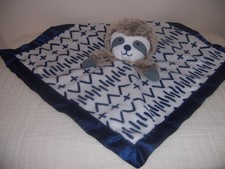 Baby Essentials Bear Lovey Blanket 14   Blue Teal Gray Clouds Trees Mountains