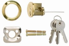 ERA Front Door Lock RIM CYLINDER Brass Chrome Satin