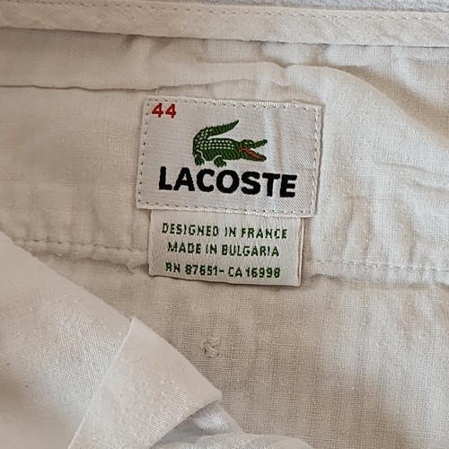 Lacoste Shorts Men Size 44 Light Blue Stripe Seersucker Casual Golf Preppy Dad - Picture 5 of 12