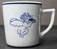 Vintage 1994 Starbucks Blue & White Mug Cherub Design by Rosanna Coffee Tea Cup 