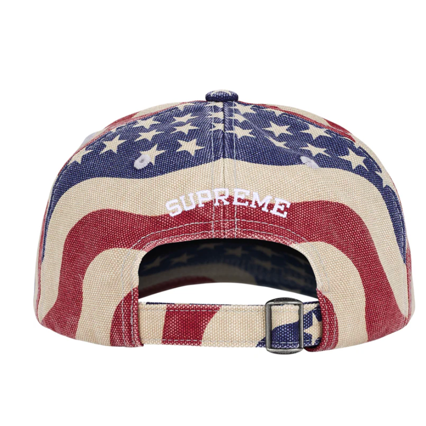 SUPREME SS26 PIGMENT COATED S LOGO 6 PANEL HAT AMERICAN FLAG | eBay