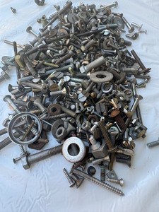 5+lbs. Used and Unused mix of nuts, bolts, screws and washers.