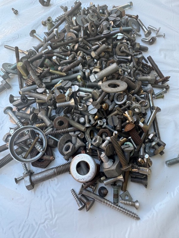 5+lbs. Used and Unused mix of nuts, bolts, screws and washers.