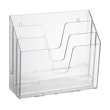 Horizontal Triple File Folder Holder Organizer Clear Crystal Color