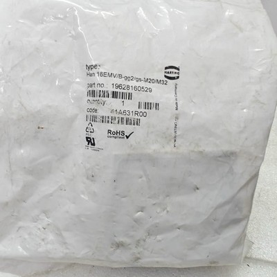 HARTING HEAVY DUTY POWER CONNECTOR COVER 16EMV/B-gg2/gs-M20/M32