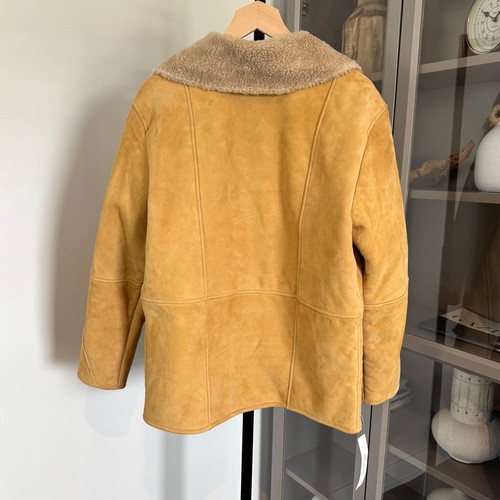 Reformation Veda Luca Suede Shearling Collar Parmesan Suede Coat L NEW Jacket - Picture 4 of 7