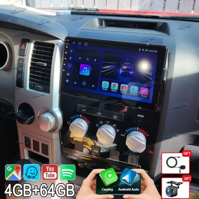 Car Radio For Toyota Tundra 07-13 Sequoia 08-19 Carplay Android15 FM Sat Nav 64G