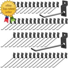 100 Pack Slatwall Hooks Panel Display Hooks Slat Board Peg Accessories Heavy Dut
