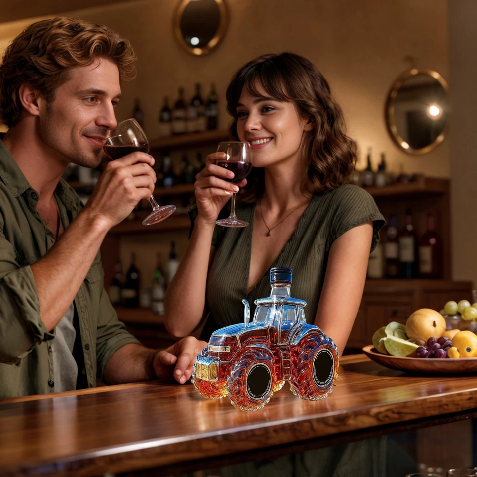 Whiskey Glass Bottles 300ml Tractor Shape Alcohol Dispenser Vodka - Image 4 of 4