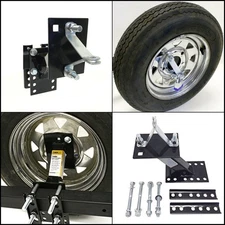 MaxxHaul 80071 Powder Coat Black Trailer Spare Carrier with Tire Locking Bracket